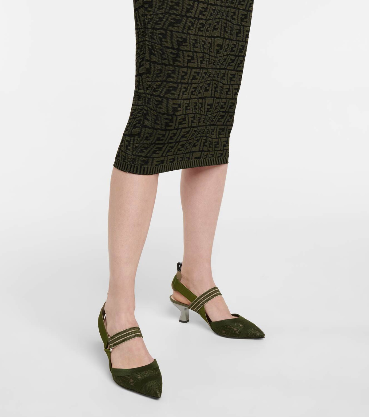 Fendi FF jacquard midi dress