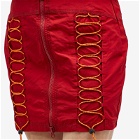 Brain Dead Women's Triple Needle Bungee Zip Mini Skirt in Red