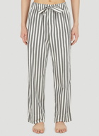 Striped Drawstring Pyjama Pants in White