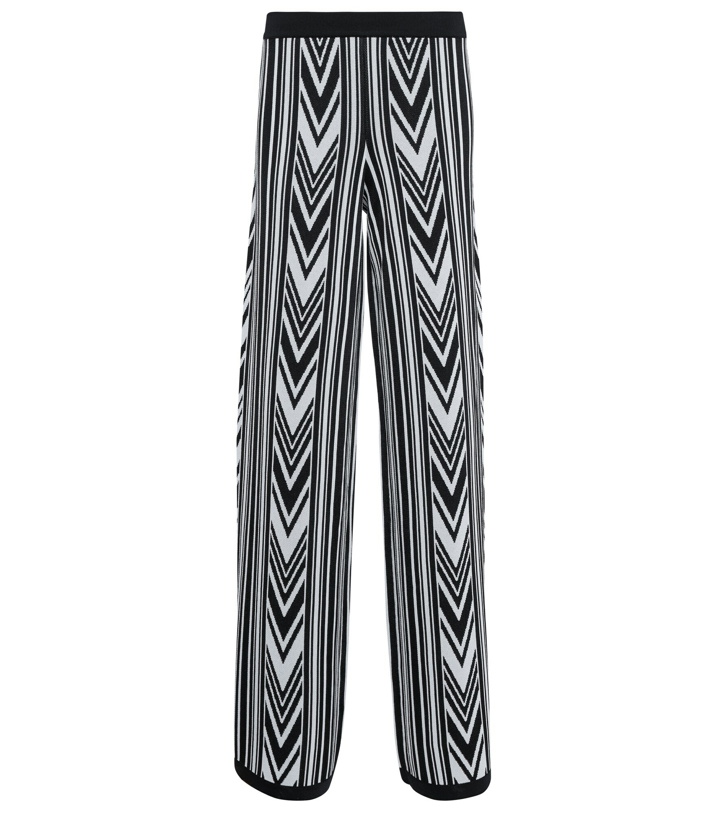Photo: Balmain - Chevron-striped high-rise pants