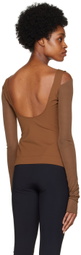 Nensi Dojaka Brown Cutout Long Sleeve T-Shirt