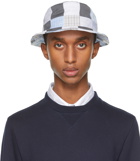 Thom Browne Grey & Blue Patchwork Bucket Hat