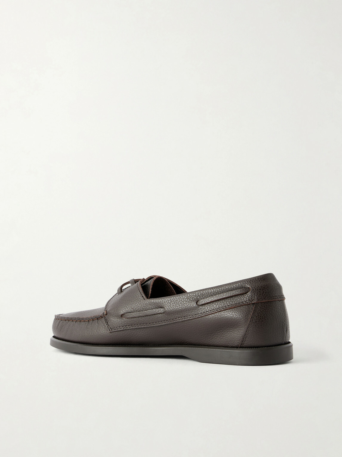 MORJAS - Full-Grain Leather Boat Shoes - Brown
