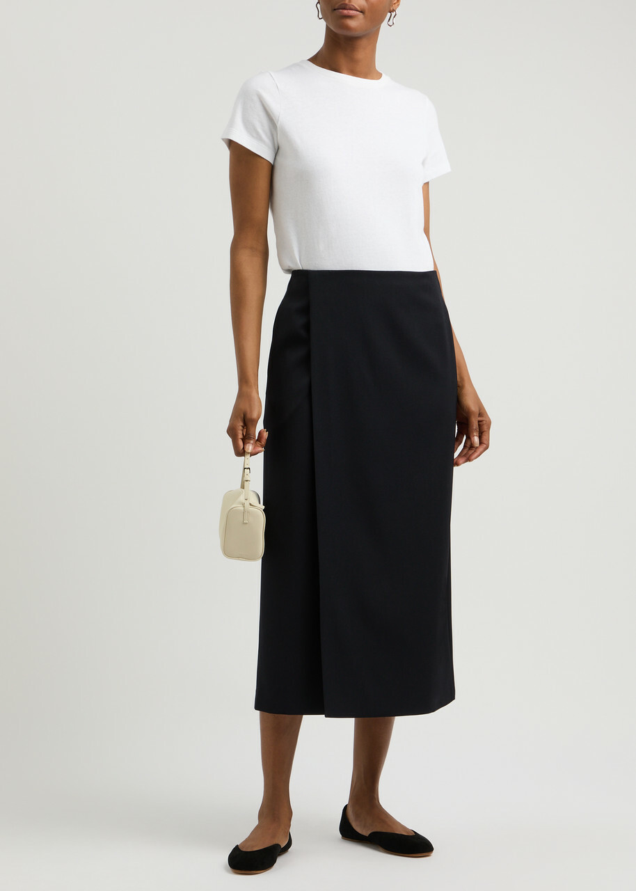 スカート The Row FW24 The Row Kavi Skirt (8106 W3032 NVY) The Row Kavi Skirt | Blue | FARFETCH JO