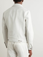 TOM FORD - Full-Grain Leather Trucker Jacket - White