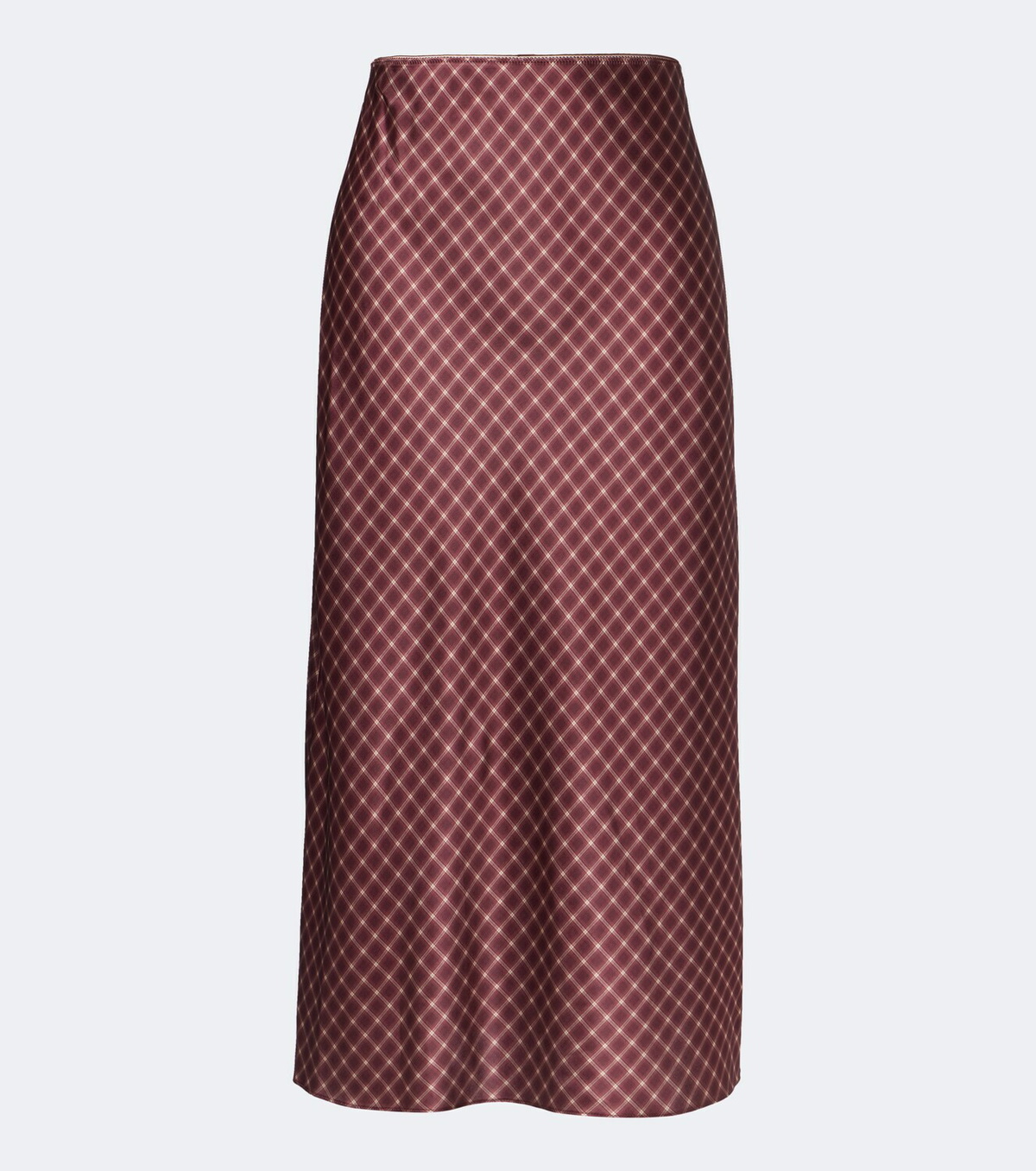 Vince Plaid satin midi skirt