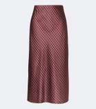 Vince Plaid satin midi skirt