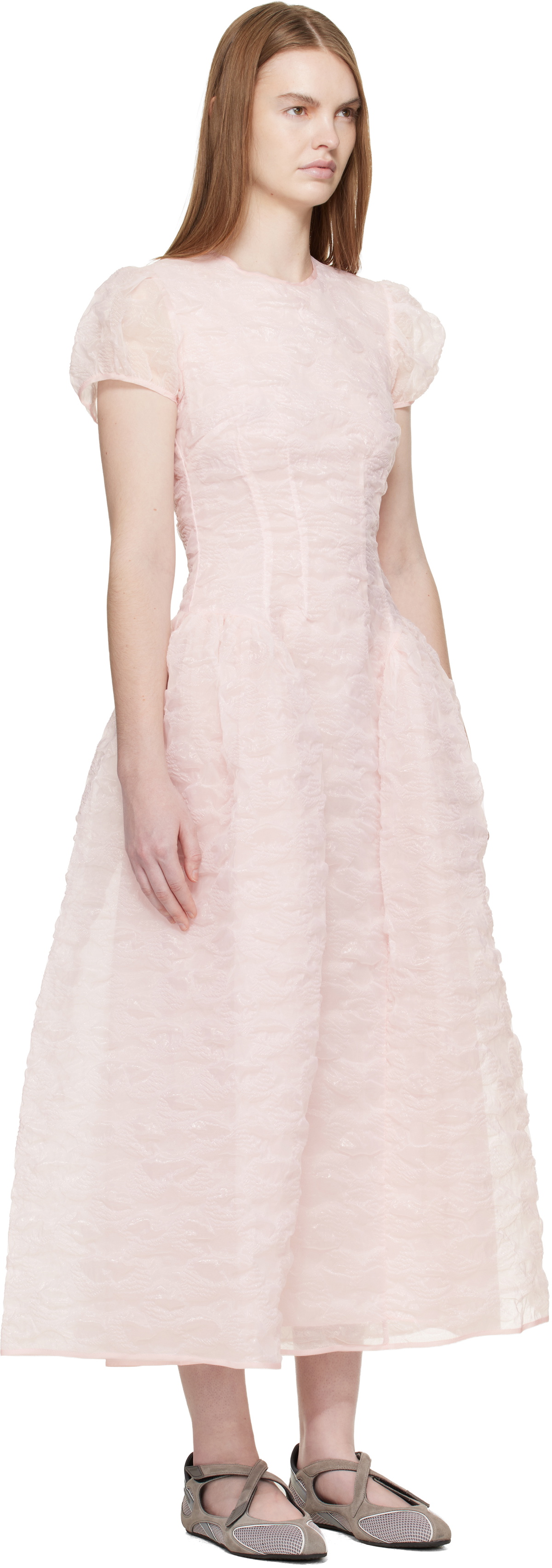Cecilie Bahnsen Pink CBcleopatra Midi Dress