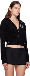 AMIRI Black 'Club AMIRI' Cropped Hoodie