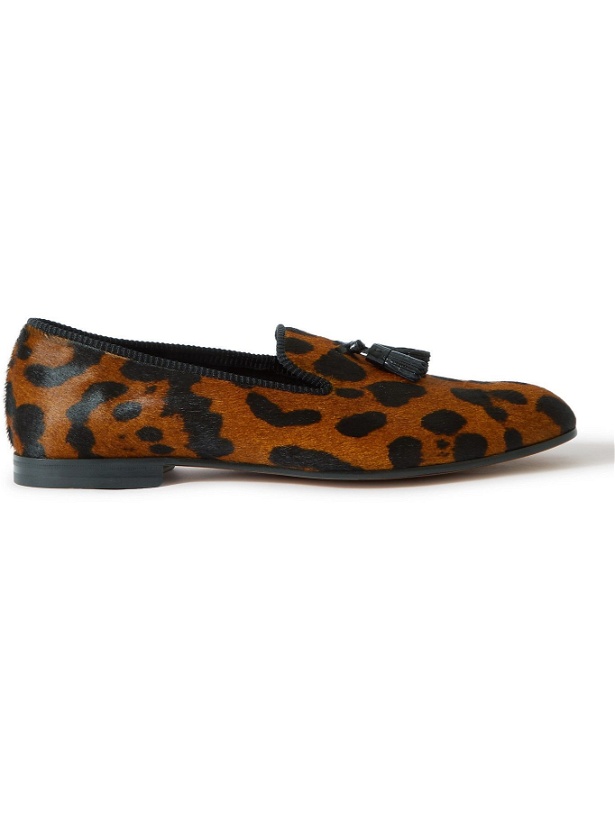 Photo: TOM FORD - Leather-Trimmed Cheetah-Print Calf Hair Tasselled Loafers - Brown