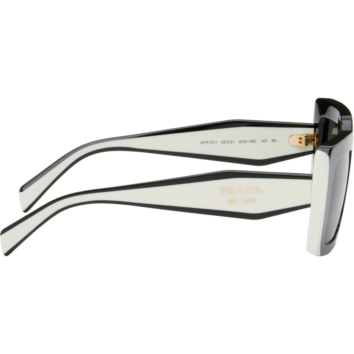 Prada Eyewear Black & White 'Prada Logo' Sunglasses