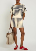 Moncler Striped Cotton T-shirt Beige
