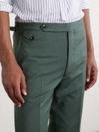 J. Mueser - Waverly Straight-Leg Cotton and Linen-Blend Twill Suit Trousers - Green