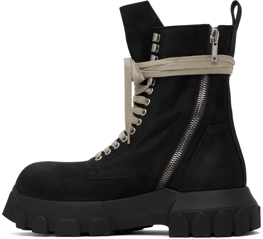 Rick Owens Black Porterville Mega Tractor Boots Rick Owens