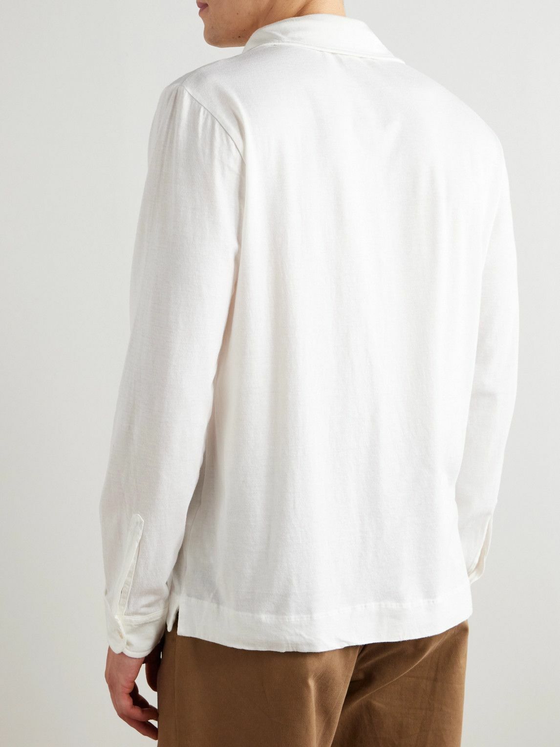 Massimo Alba - Ischia Cotton and Cashmere-Blend Jersey Polo Shirt - White