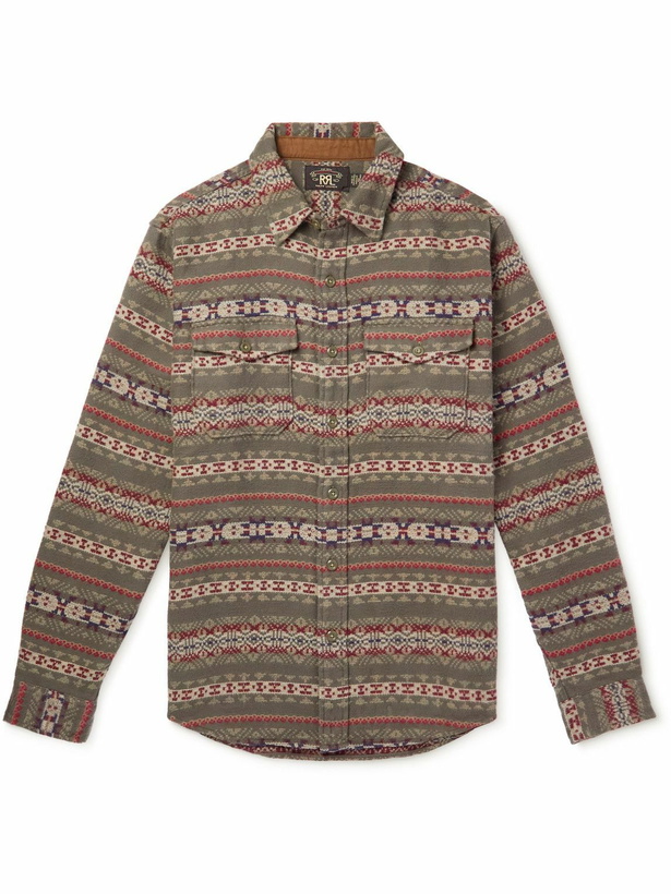 Photo: RRL - Cotton-Jacquard Shirt - Brown