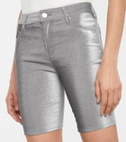 Rta - Toure metallic stretch-denim shorts