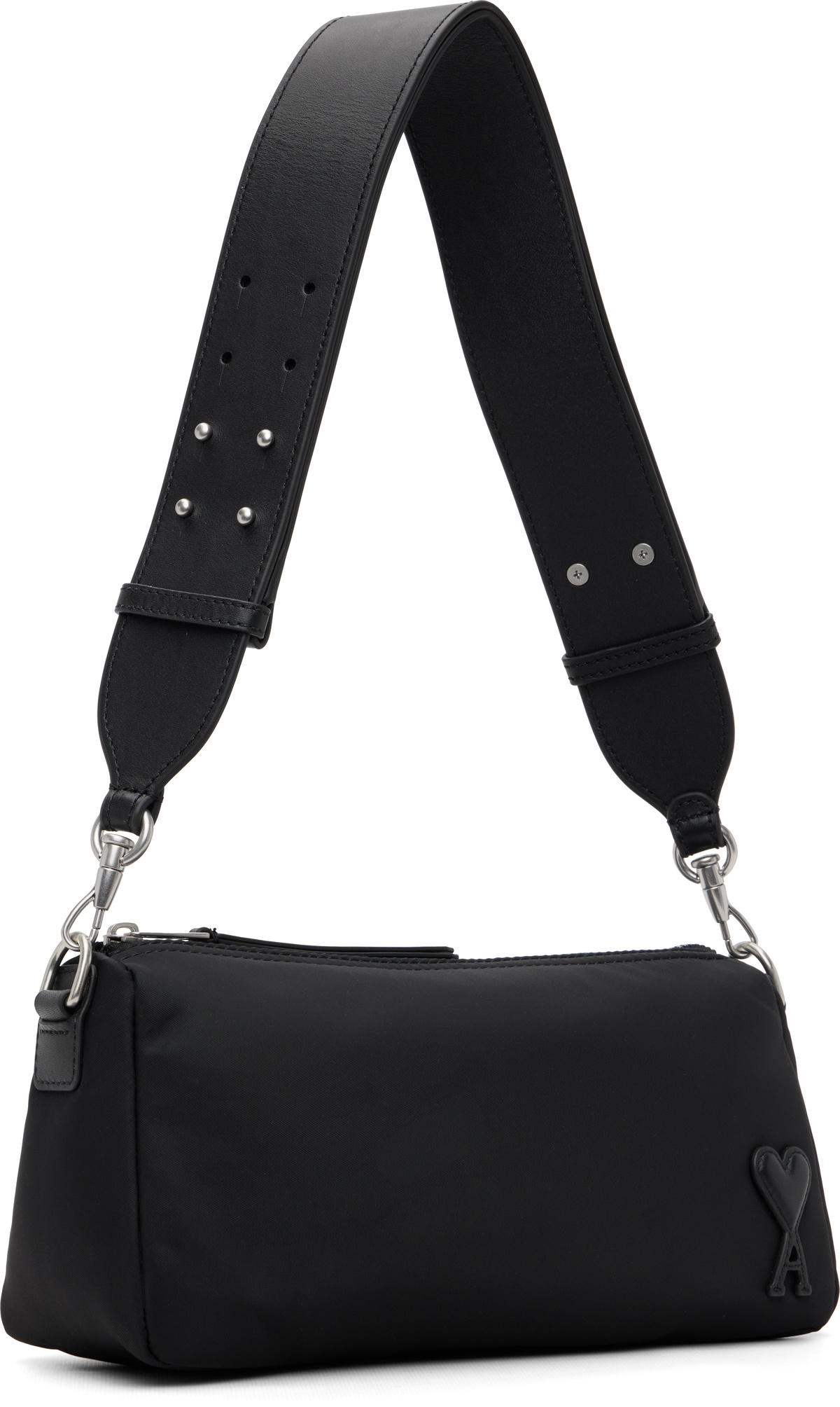 AMI Paris Black Nylon Marcel Bag