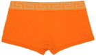 Versace Underwear Orange Greca Border Boxer Briefs