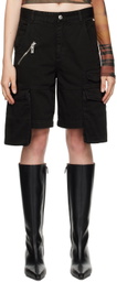 GCDS Black Ultracargo Denim Shorts