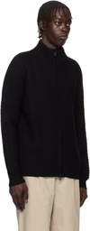 Reigning Champ Black Merino Honeycomb Track Sweater