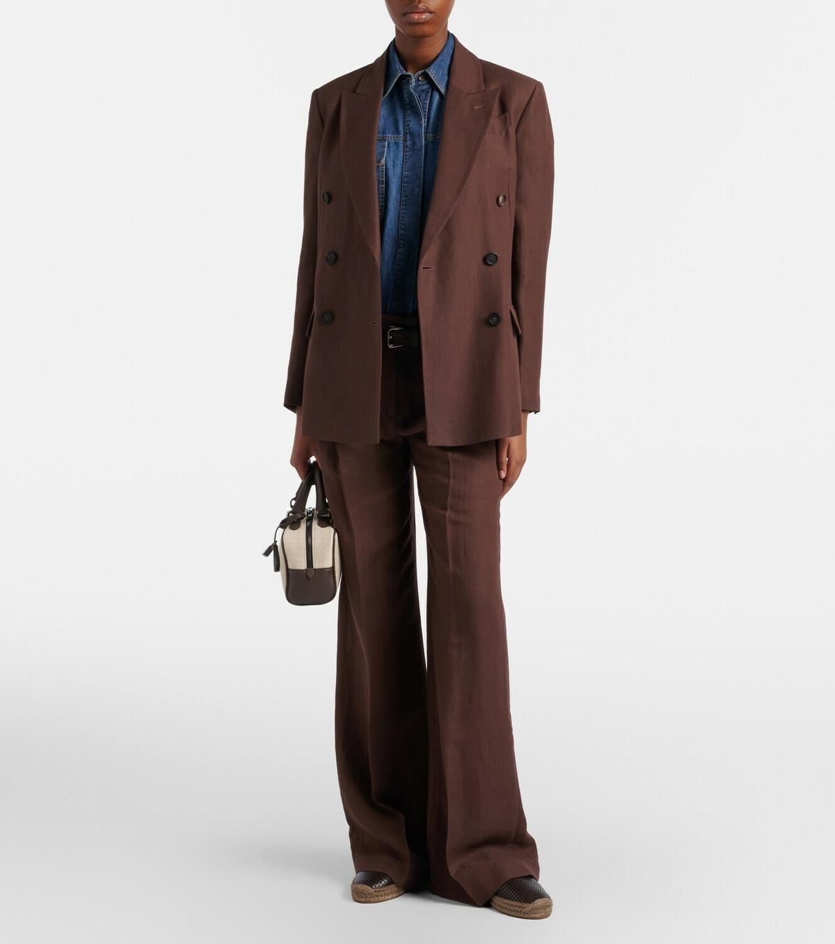 Brunello Cucinelli Monili leather and suede espadrilles
