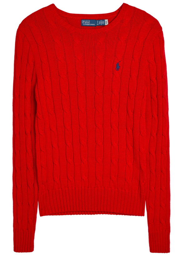 Photo: Polo Ralph Lauren Cable-knit Cotton Jumper Red