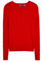 Polo Ralph Lauren Cable-knit Cotton Jumper Red