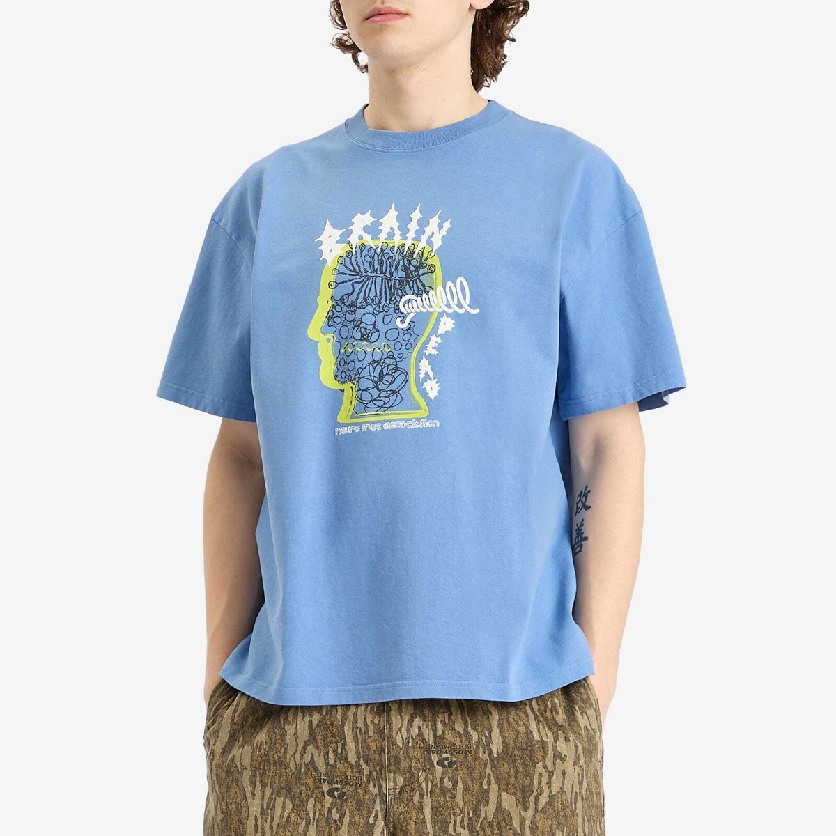 【BRAIN DEAD】ブレインデッド Rising Ear Tee BRAIN DEAD RINGING EAR T-SHIRT BLUE（ブレイン デッド