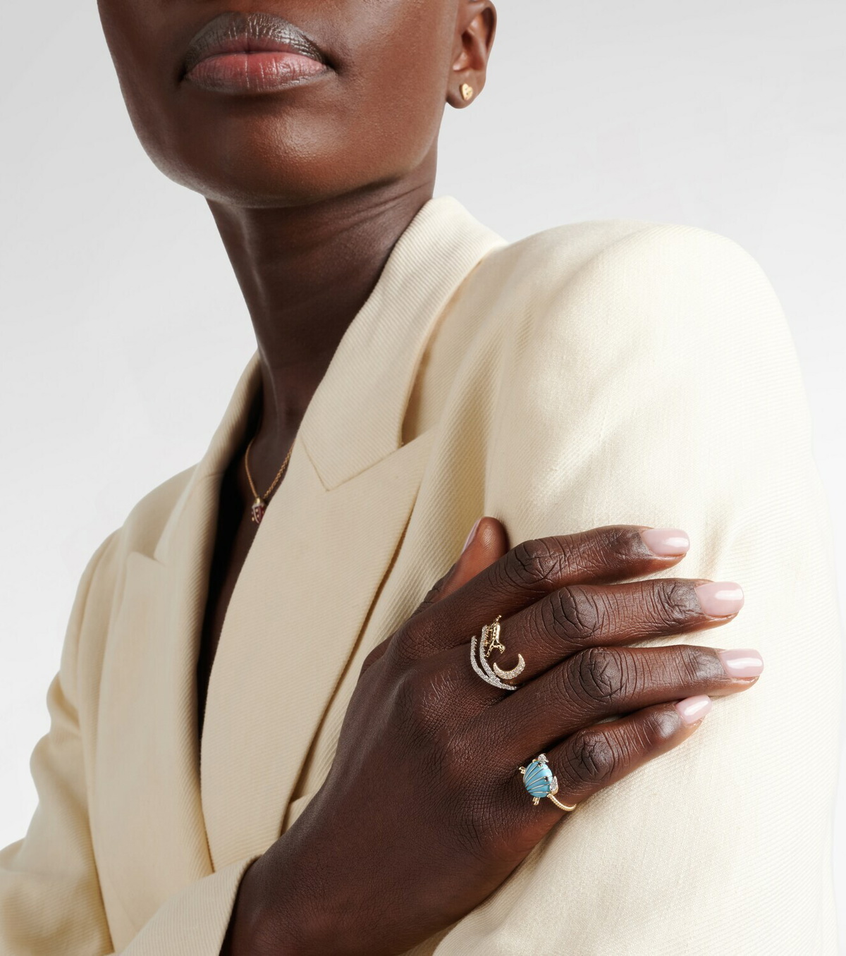 Yvonne Léon Rêves Étoilés 9kt gold and enamel ring with diamonds