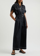 3.1 Phillip Lim Belted Cotton-blend Jumpsuit Black