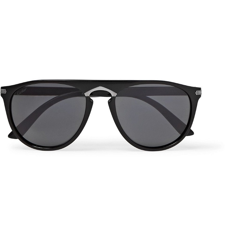 Photo: Cartier Eyewear - Signature C de Cartier Round-Frame Acetate Sunglasses - Black