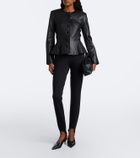 Veronica Beard Quinn peplum leather jacket