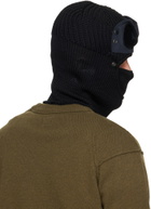 C.P. Company Black Extrafine Merino Wool Goggle Balaclava
