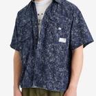 Uniform Experiment Men's Indigo Print Fishing Shirt in White