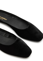 Saint Laurent Lido Velvet Flats Black