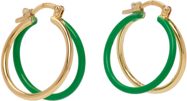 Photo: JW Anderson Gold & Green Double Hoop Earrings