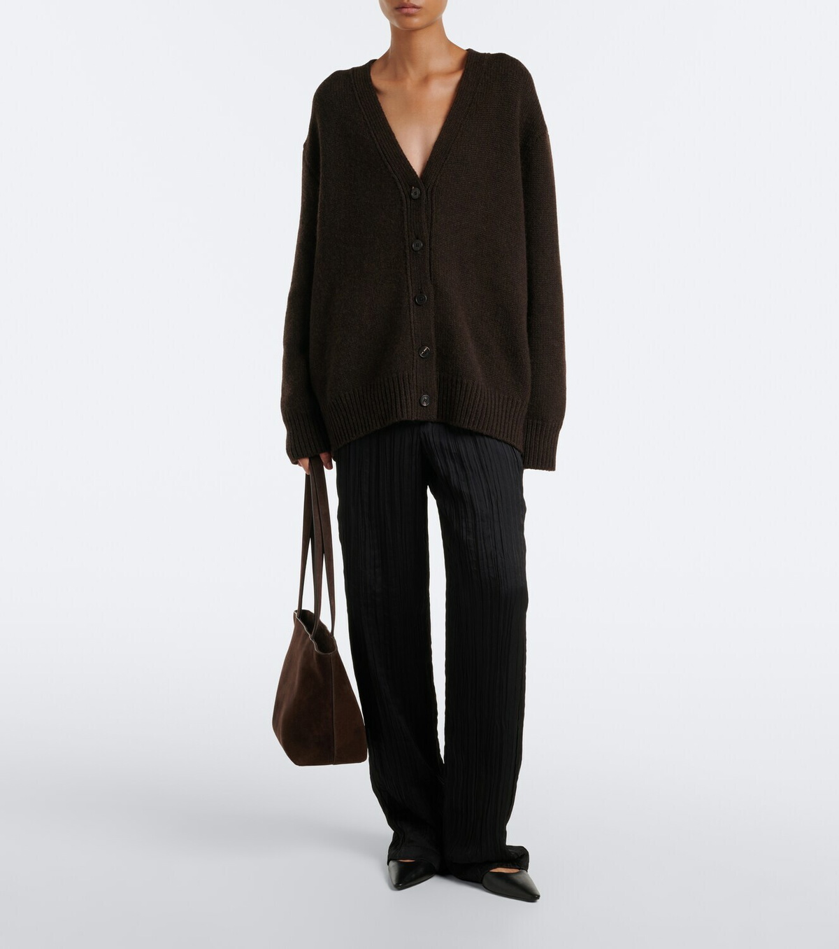 The Row Parker Medium suede tote bag