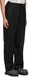 Hyein Seo Black Wool Wide-Leg Trousers