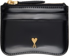 AMI Paris Black Paris Paris Zipped Card Holder