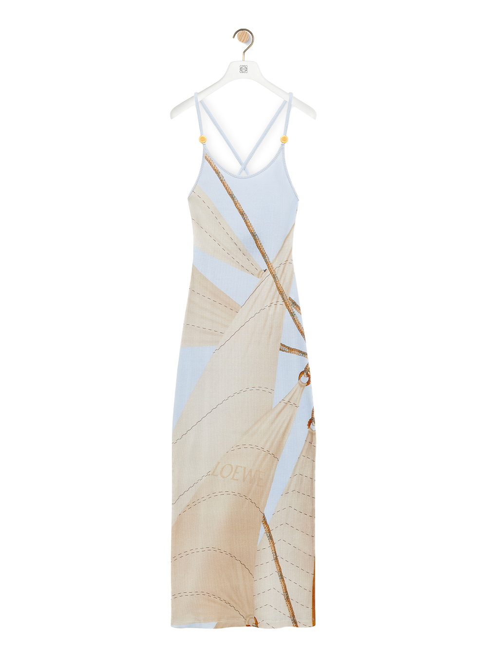 LOEWE PAULA'S IBIZA - Cotton Blend Strappy Midi Dress