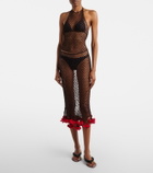 Alaïa Open-knit cotton midi skirt