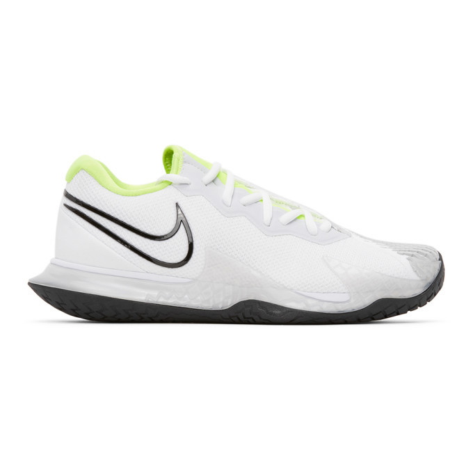 Photo: Nike White and Black NikeCourt Air Zoom Vapor Cage 4 Sneakers