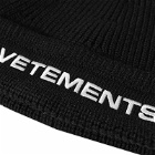 Vetements Men's Logo Beanie in Black