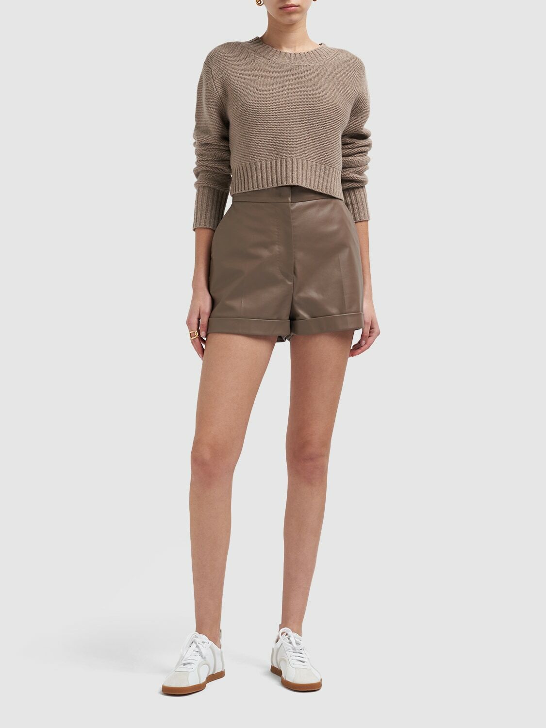 MaxMara(マックスマーラ)アンドラ ナパ レザー ショーツ(Sale) MAX MARA - Andorra Napa Leather Shorts Max Mara