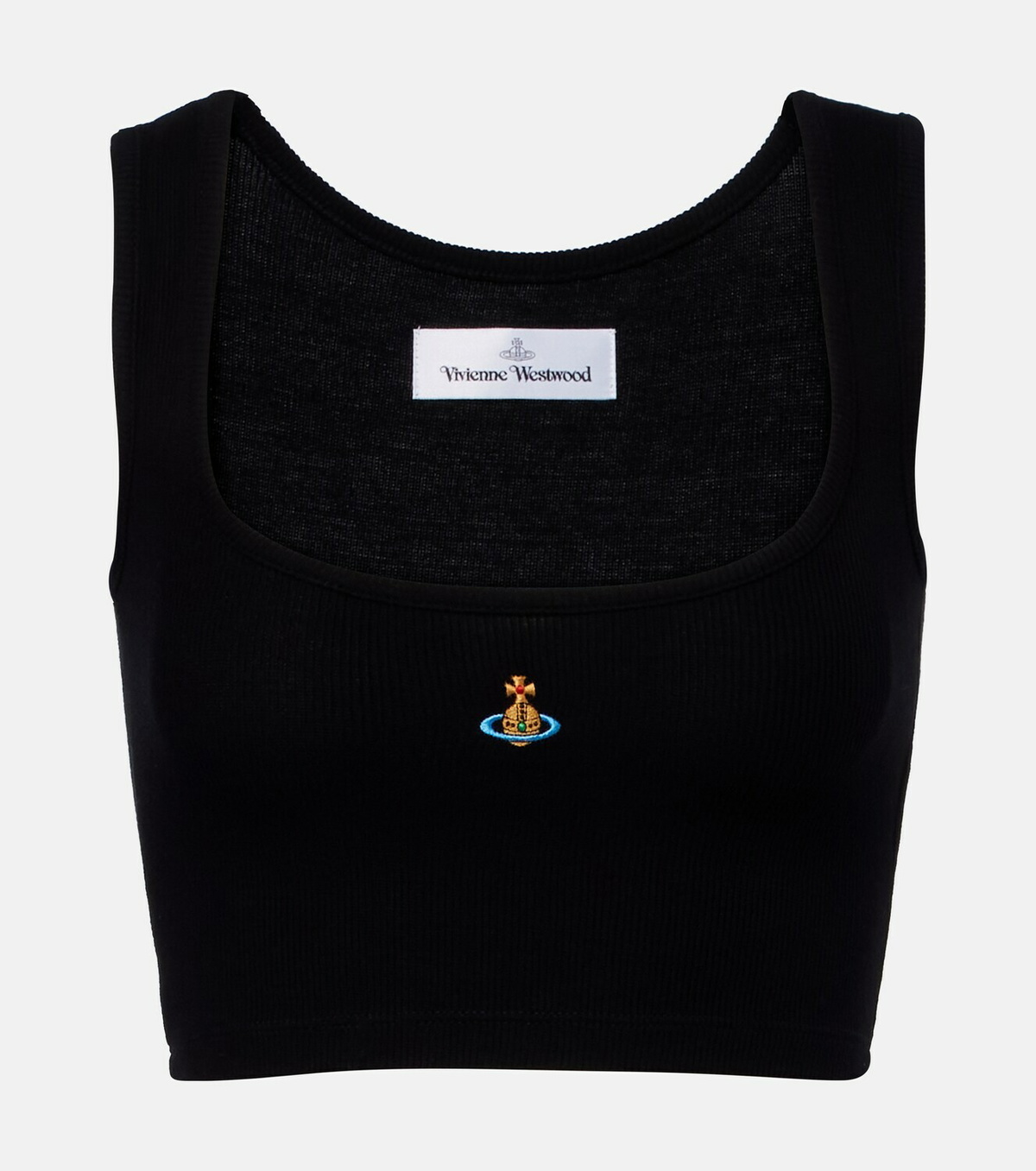 Vivienne Westwood Orb ribbed-knit jersey crop top