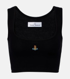 Vivienne Westwood Orb ribbed-knit jersey crop top