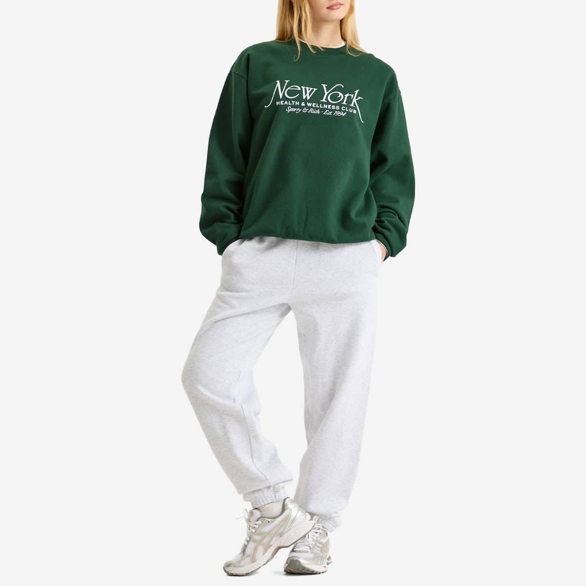 Sporty & Rich Women's NY94 Crew Sweatshirt in Forest