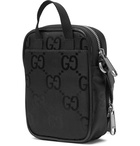 GUCCI - Leather-Trimmed Monogrammed ECONYL Messenger Bag - Black