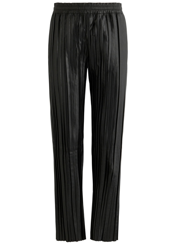 Photo: Helmut Lang Pleated Straight-leg Leather car Trousers Black